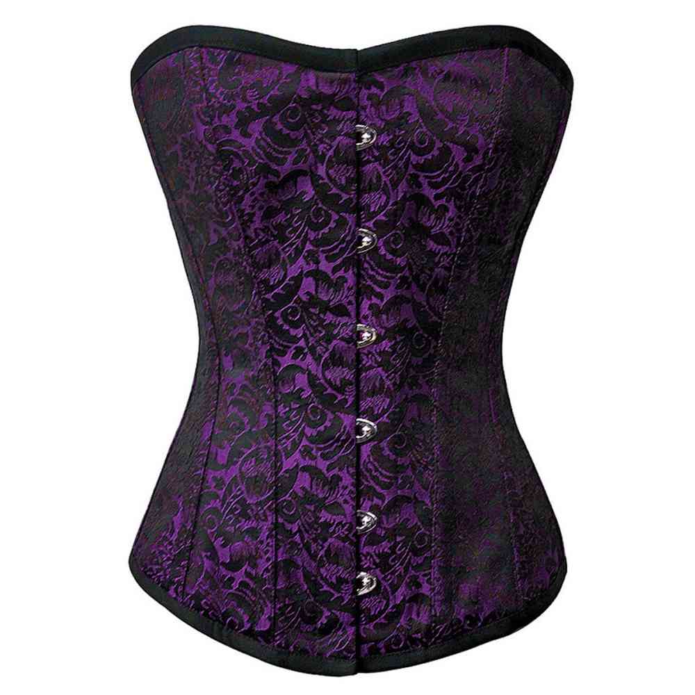Attitude Corsets - Valeriana Vollbrust Korsett - Lila/Schwarz